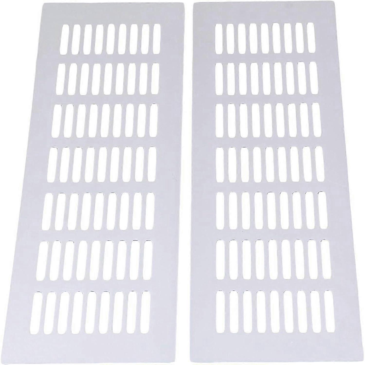 シルバーアルミニウム換気グリル-80 x 300 mm、2パックあたり