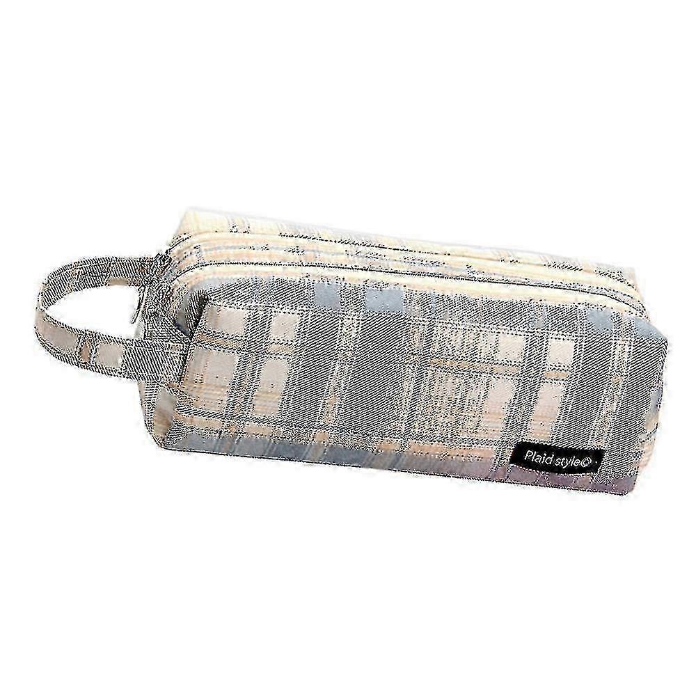 Stationery Large Pencil Bag With Handle Strap Durable Pencil Case With Two Compartments