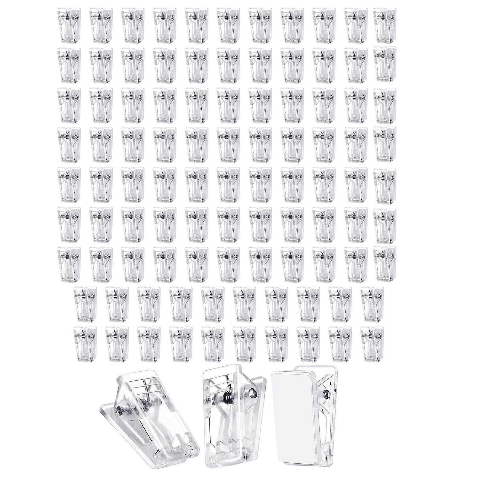 40/100pcs Portable Self Adhesive Clear Plastic Clips with Self Adhesive Designs Perfect for Classroom and Office Use Multicolor