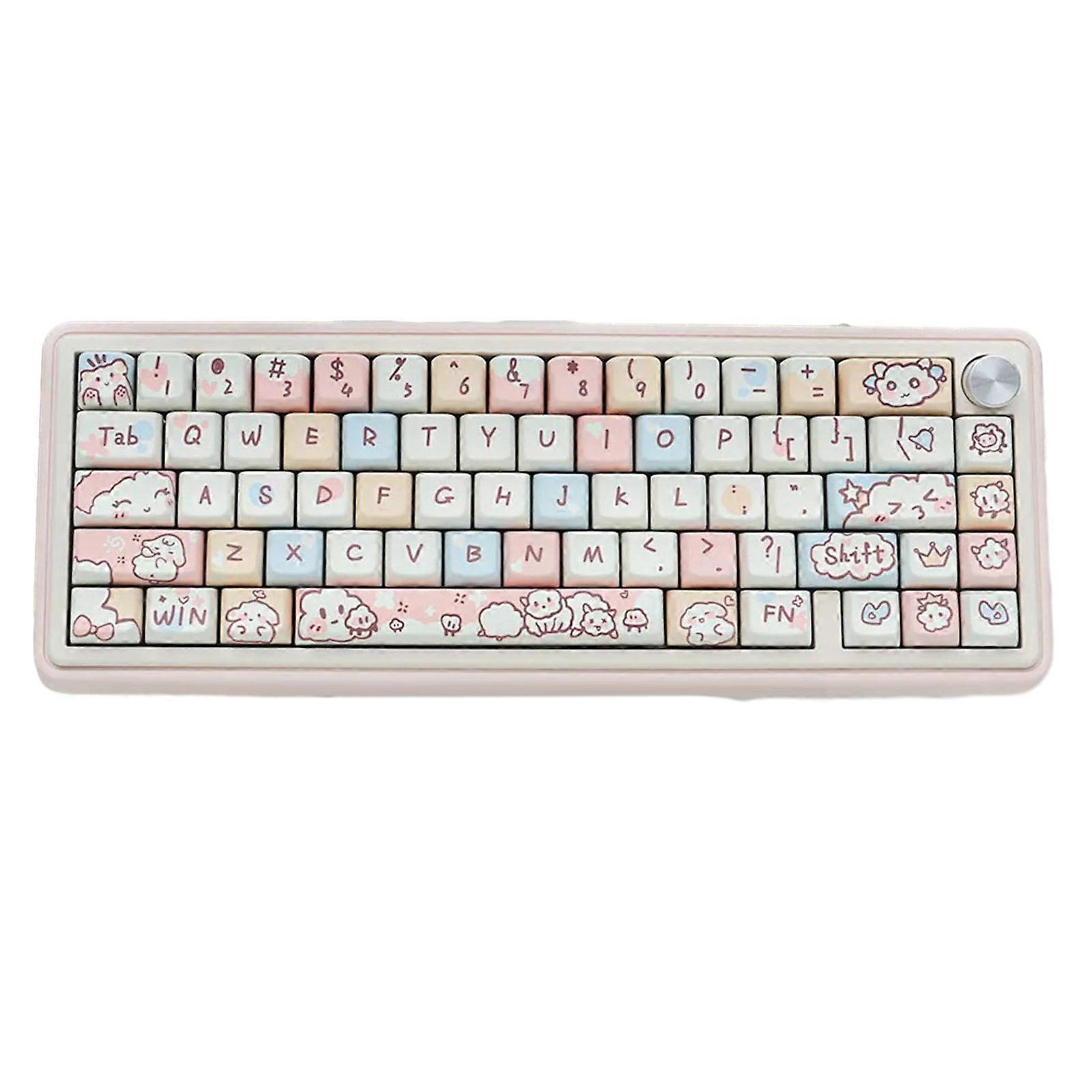 PBT Keycaps Cartoon Animal MDA Height 151Pcs Full Set Five sided ThermalSublimation Keycap for Mechanical Keyboard Multicolor