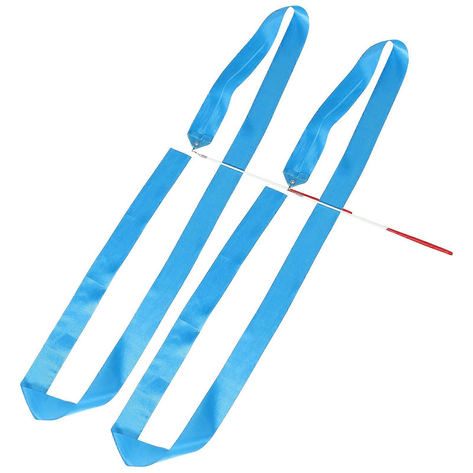 Dance Performance Ribbon Dancing Ribbon Wand for Daily Use 2Pcs Sky-Blue