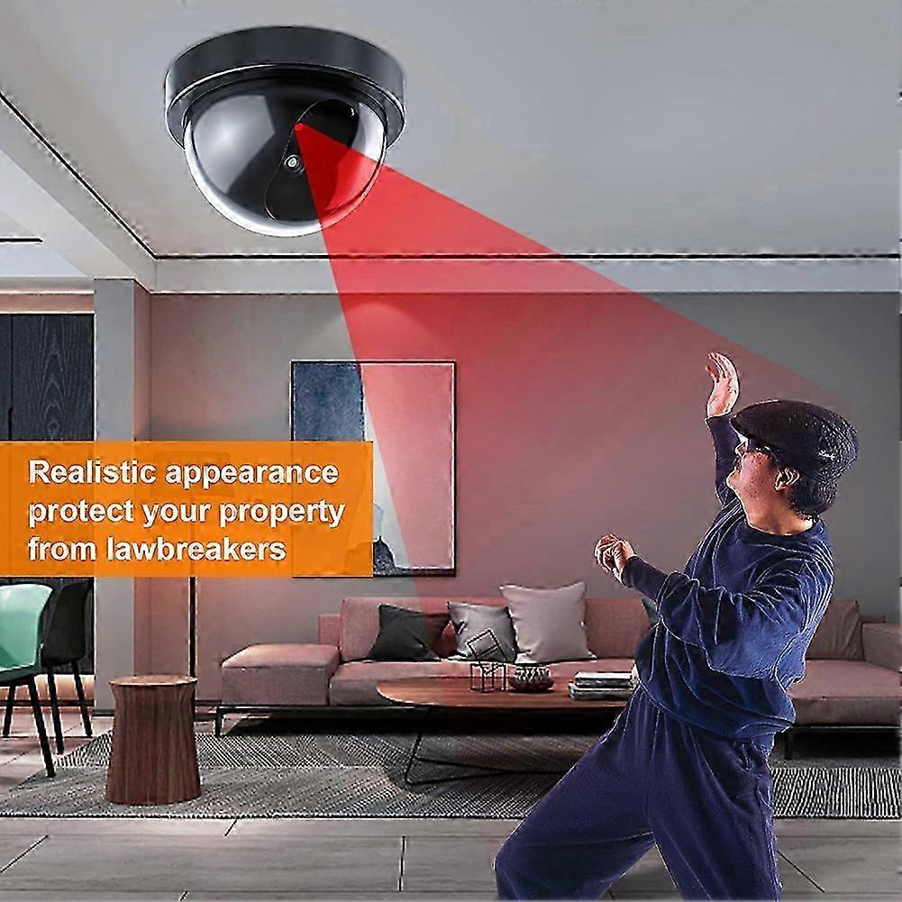 Dummy Security Camera,Fake Camera with Red LED Light,Realistic Wireless Surveillance System for Home Outdoor 4 Pack
