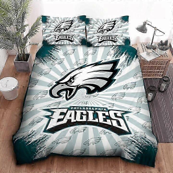 v868 ملاءات سرير فيلادلفيا إيجلز - هدية الفراش طقم مفروشات من 3 قطع (1 غطاء لحاف + 2 وسادة وسادة) y868