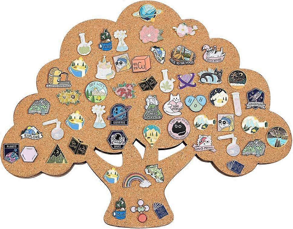 Tree of Life Pin Cork Board 13.4x11Inch Wall Mounted Corkboard Bulletin Display Board for Brooch Pin Storage Display Office Home and School Decor