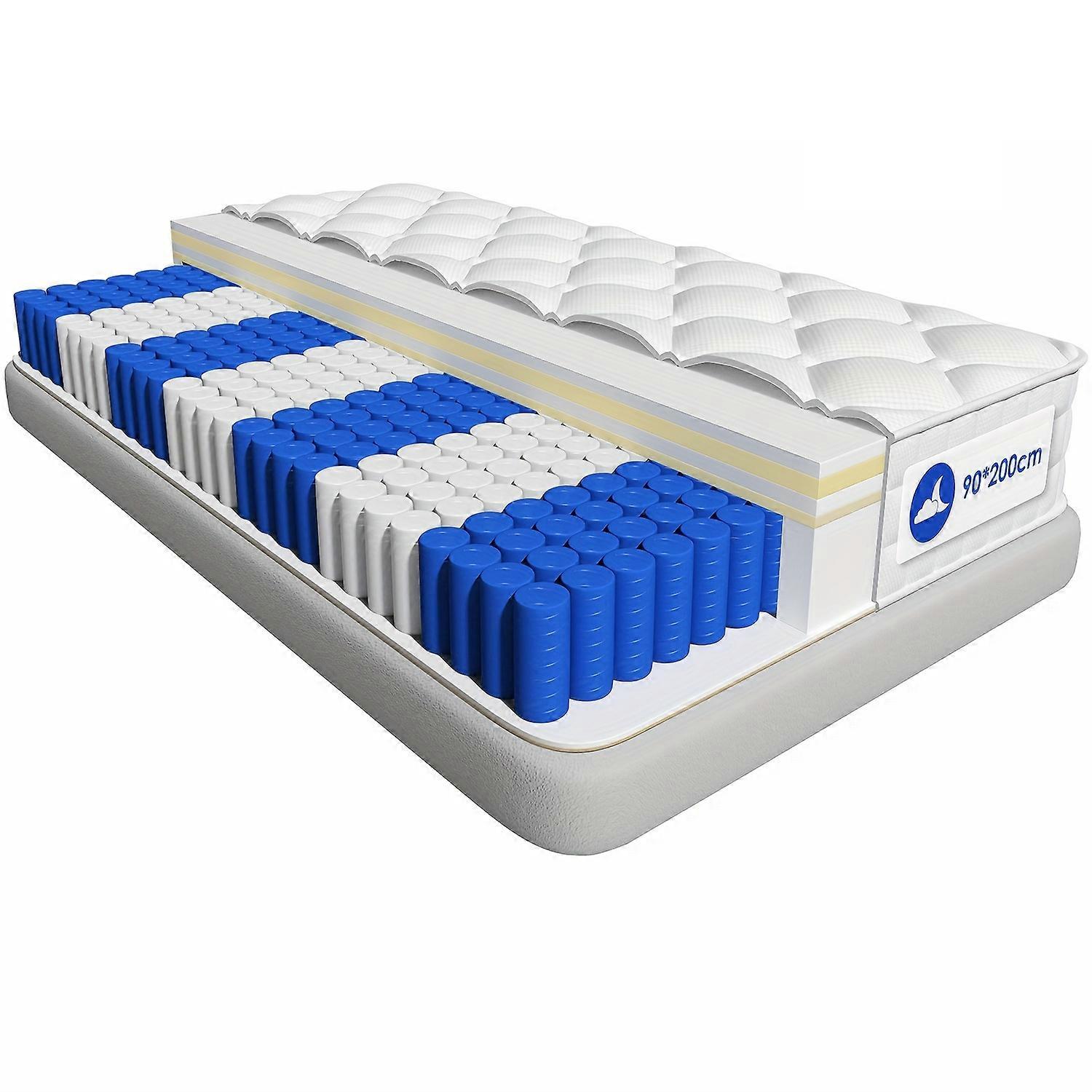 Patja Pussijoustinpatja, Sänkypatja Muistivaahtopatja 7-vyöhykkeinen joustinpatja, Muotoonommeltu lakana 22 cm