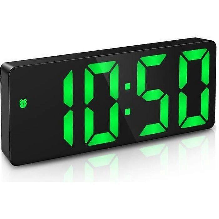 Digital Alarm Clock - ORIA - Snooze Function and Adjustable Brightness - Green