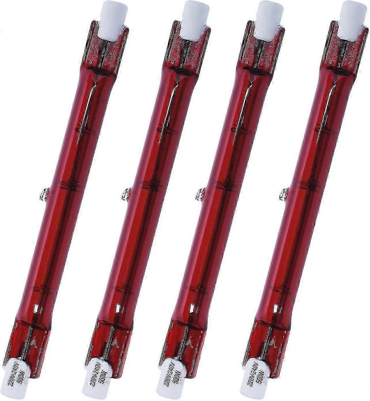 500 Watt Ruby Compatible With Heatmaster R7 Halogen Heater Bulb For Garden Heater - Pack Of 4-Good