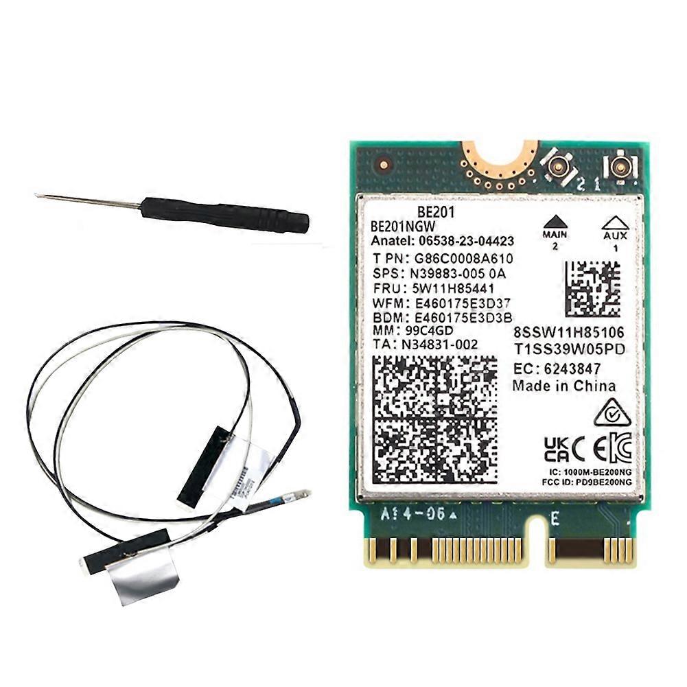 BE201 WIFI7 Card 8774Mbps Tri-Band BT5.4 WiFI 7 Wireless WIFI Card Module M.2 Cnvio3 for Win10/11 64-Bit with Antennas