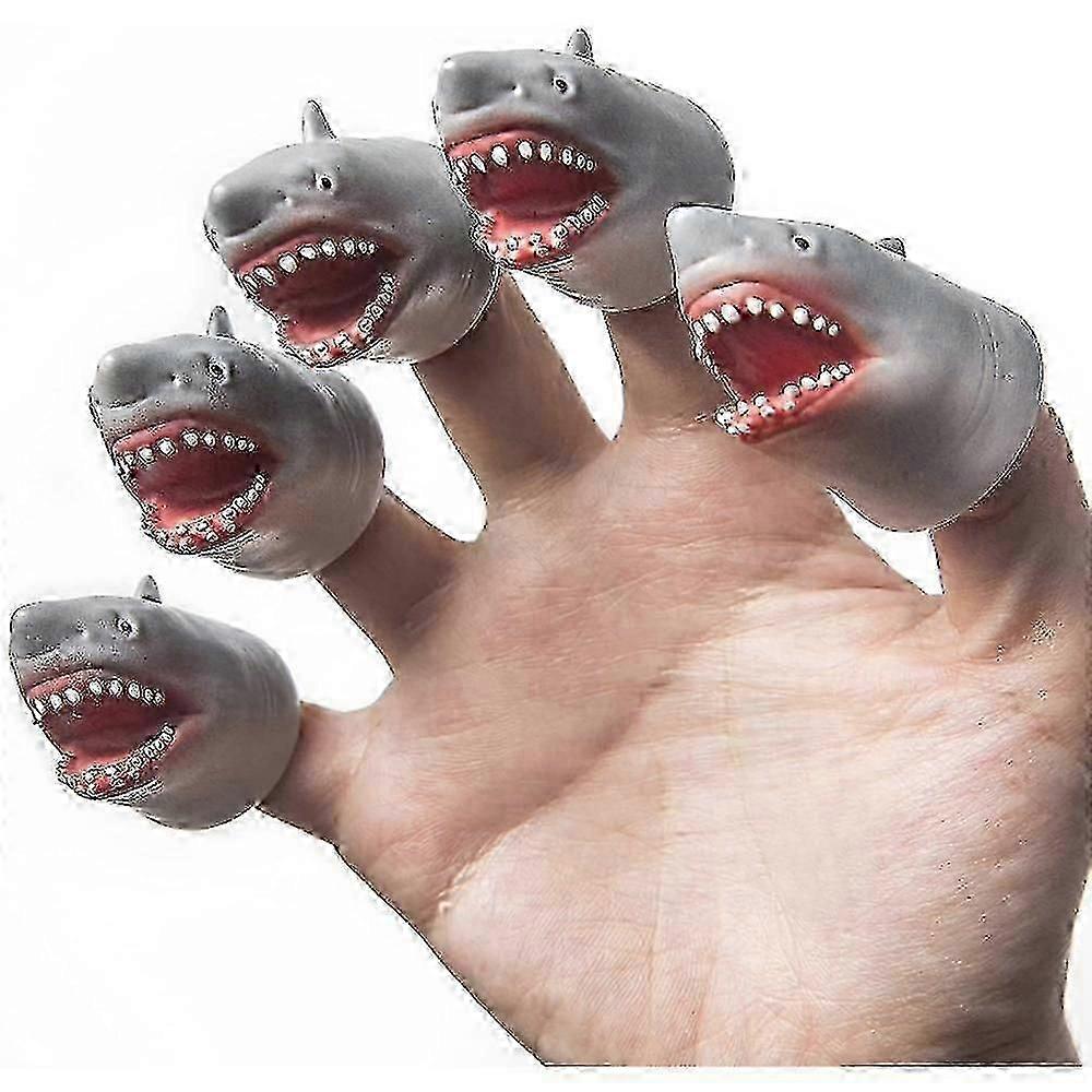 5 Pcs Shark Finger Puppet,vivid And Funny
