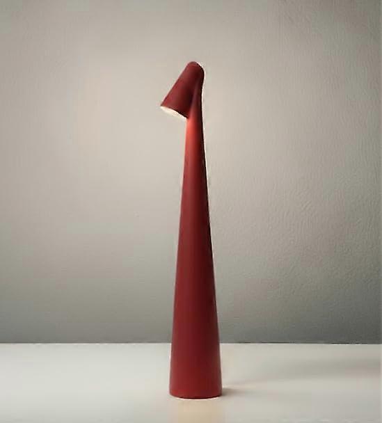 LED Desk Lamp with Touch Control, 3 Color Modes, USBC Rechargeable, Cordless Table Light Red Small