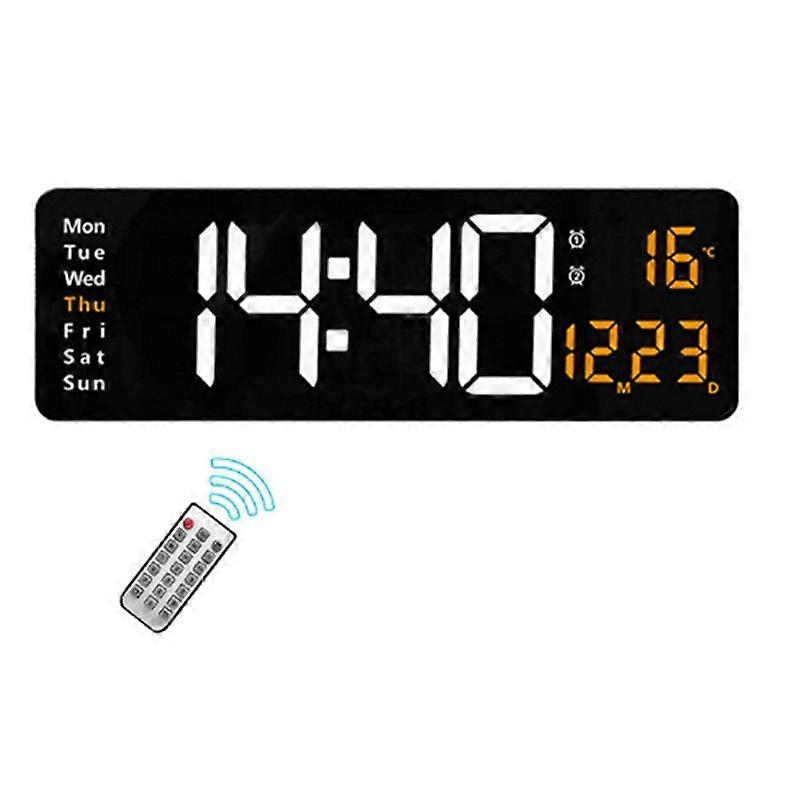 16inch LED Digital Wall Clock-Timer Remote for Home/Gym-Orange Lights