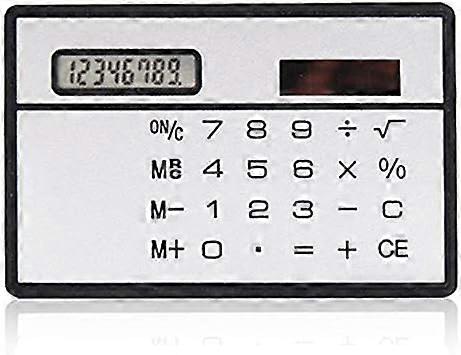Ultra Thin Credit Card Size Solar Powered Calculator with Touch Keypad and Clear 8Digit Display