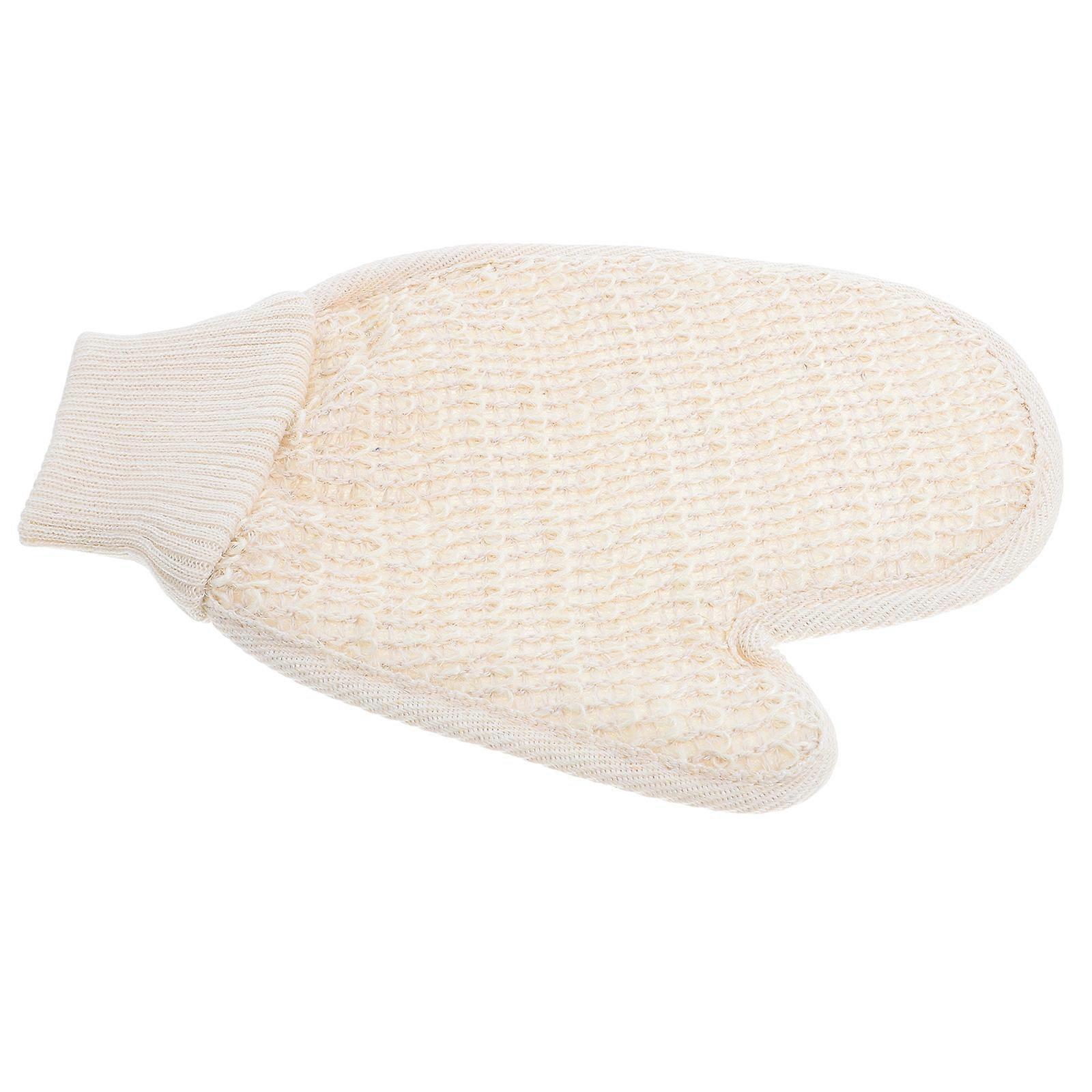 Shower Mitt Double-Sided Bath Gloves for Exfoliating Beige Comfortable