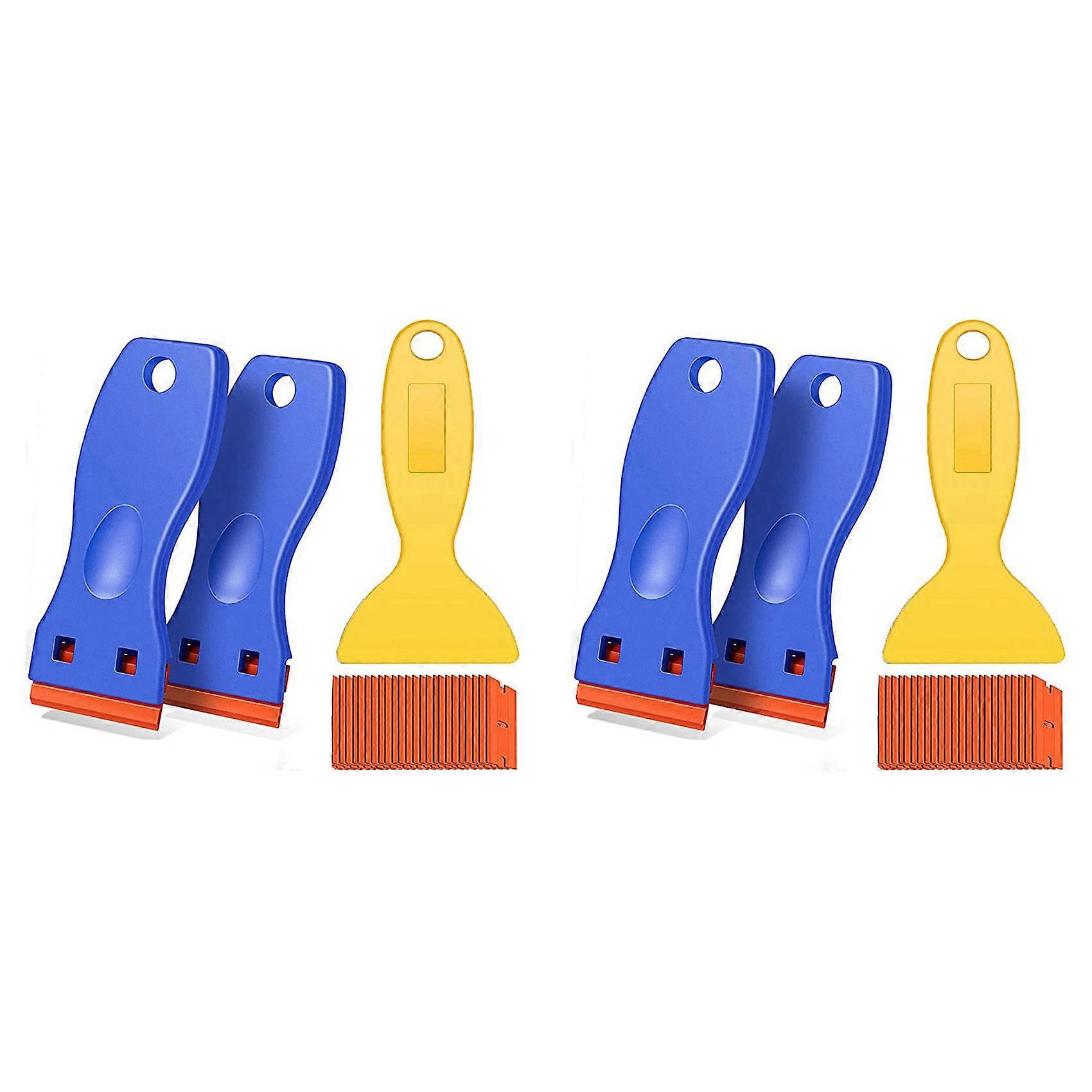 6Pack Plastic Razor Blades Scraper Tool No Scratch Sticker Removal Scraper for Cleaning Adhesive Label Decal Glue From