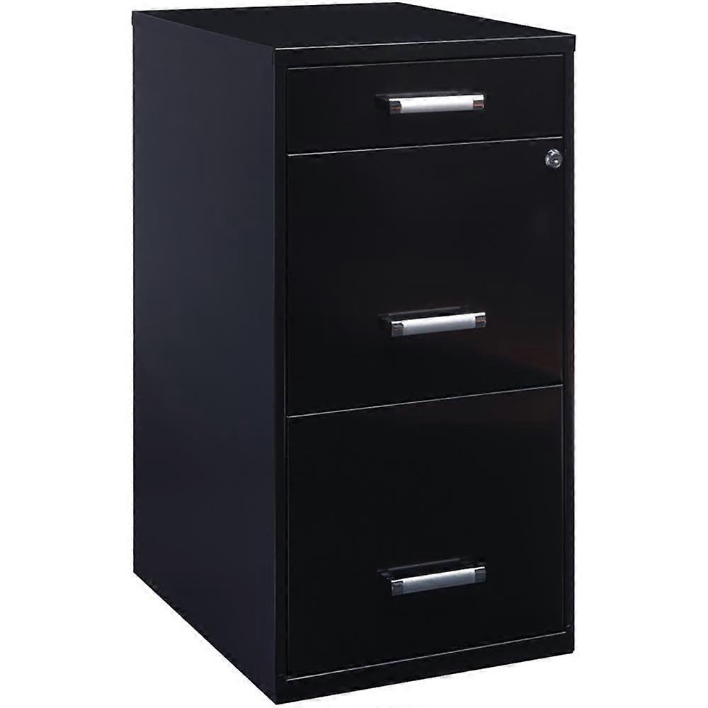 3 Drawer Metal Filing Cabinet with Lock Black Office File Cabinet for Letter Size Folders