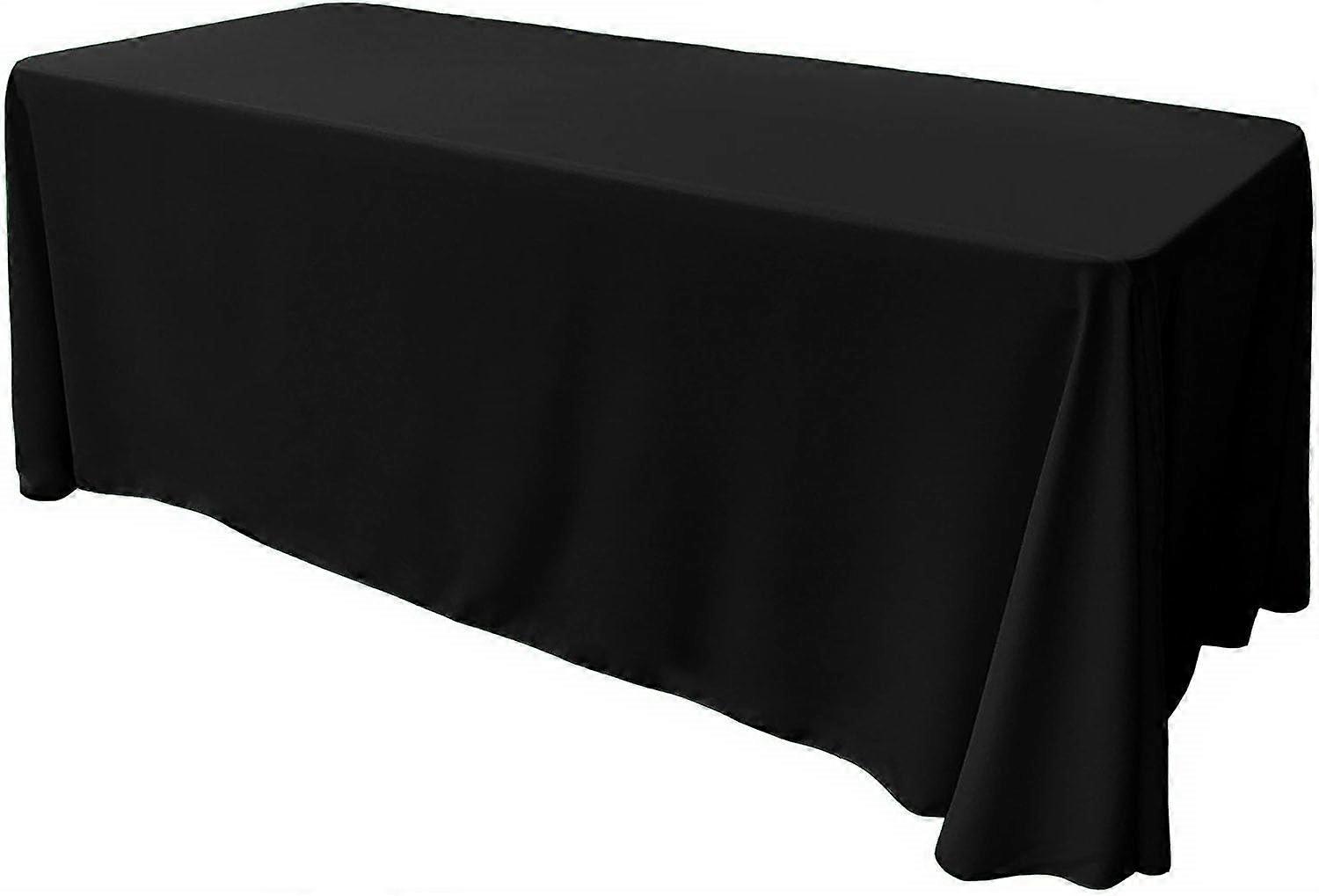 Black Polyester Tablecloth 84 x 108 Inch WrinkleResistant Large Rectangular Cover for Weddings