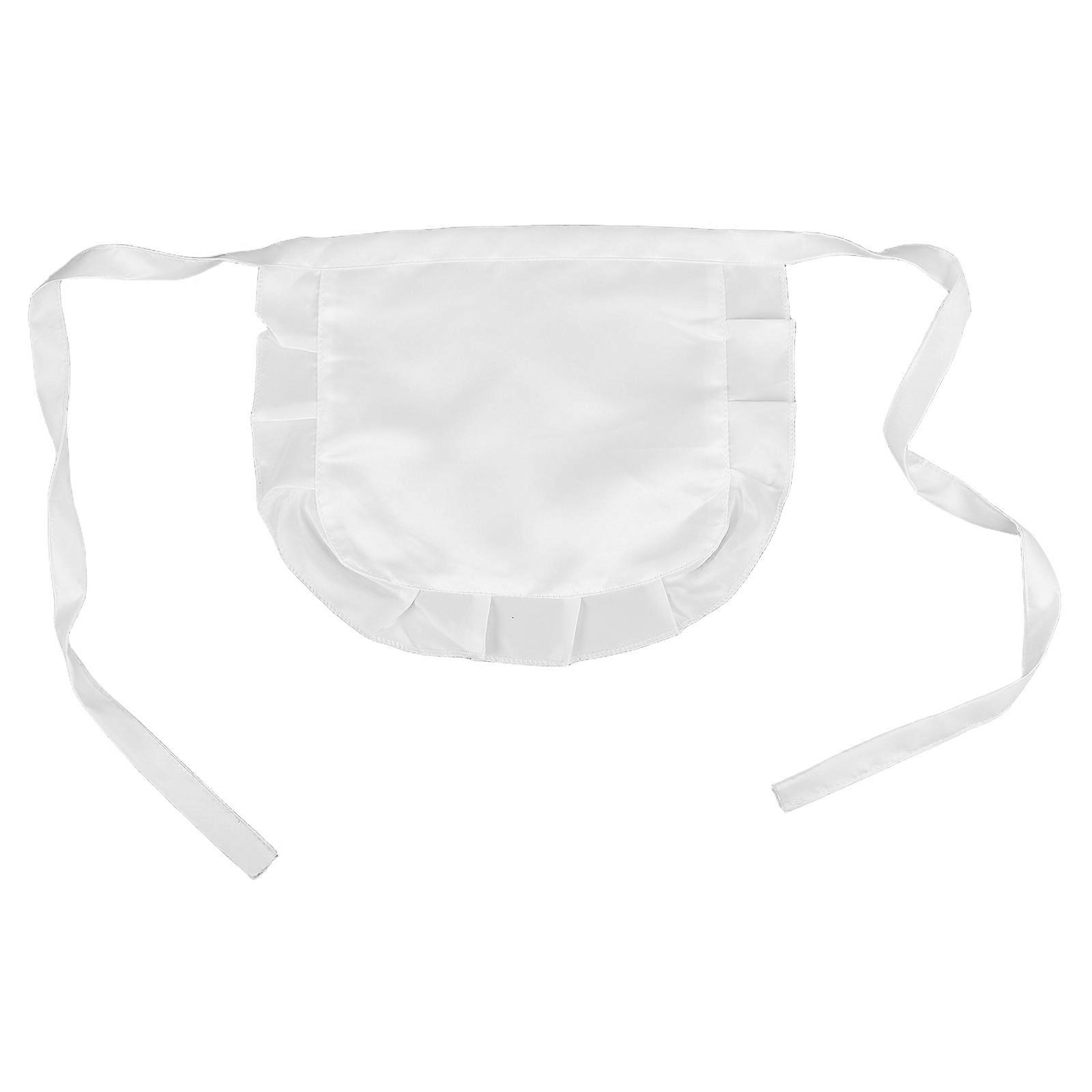 Girls Waist Apron for Cosplay Featuring White Polyester Material