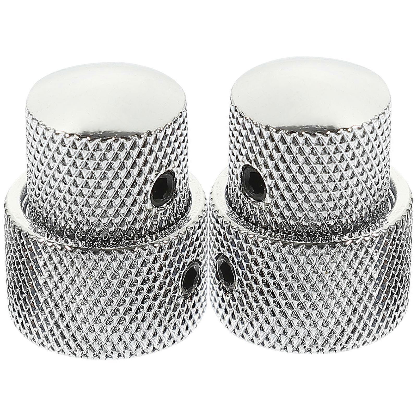 2Pcs Electric Potentiometer Volume Control Knob for Instrument Silver