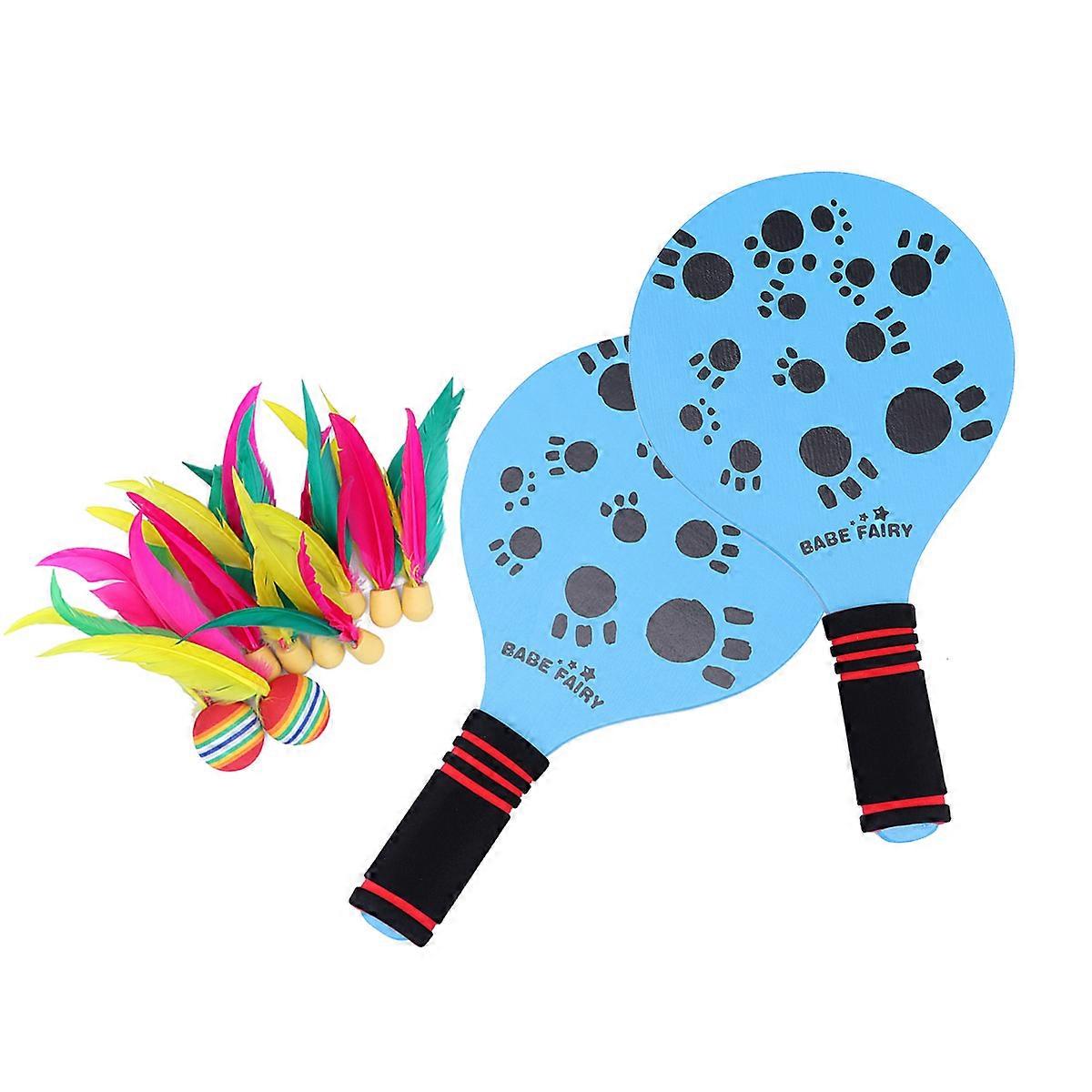 Wooden Racket Paddle Set for Kids Playing