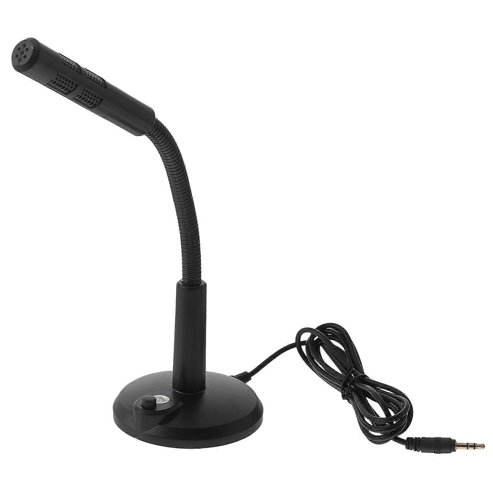 Microphone Adjustable Desktop Microphone for Computer 1Pcs Black Plastic