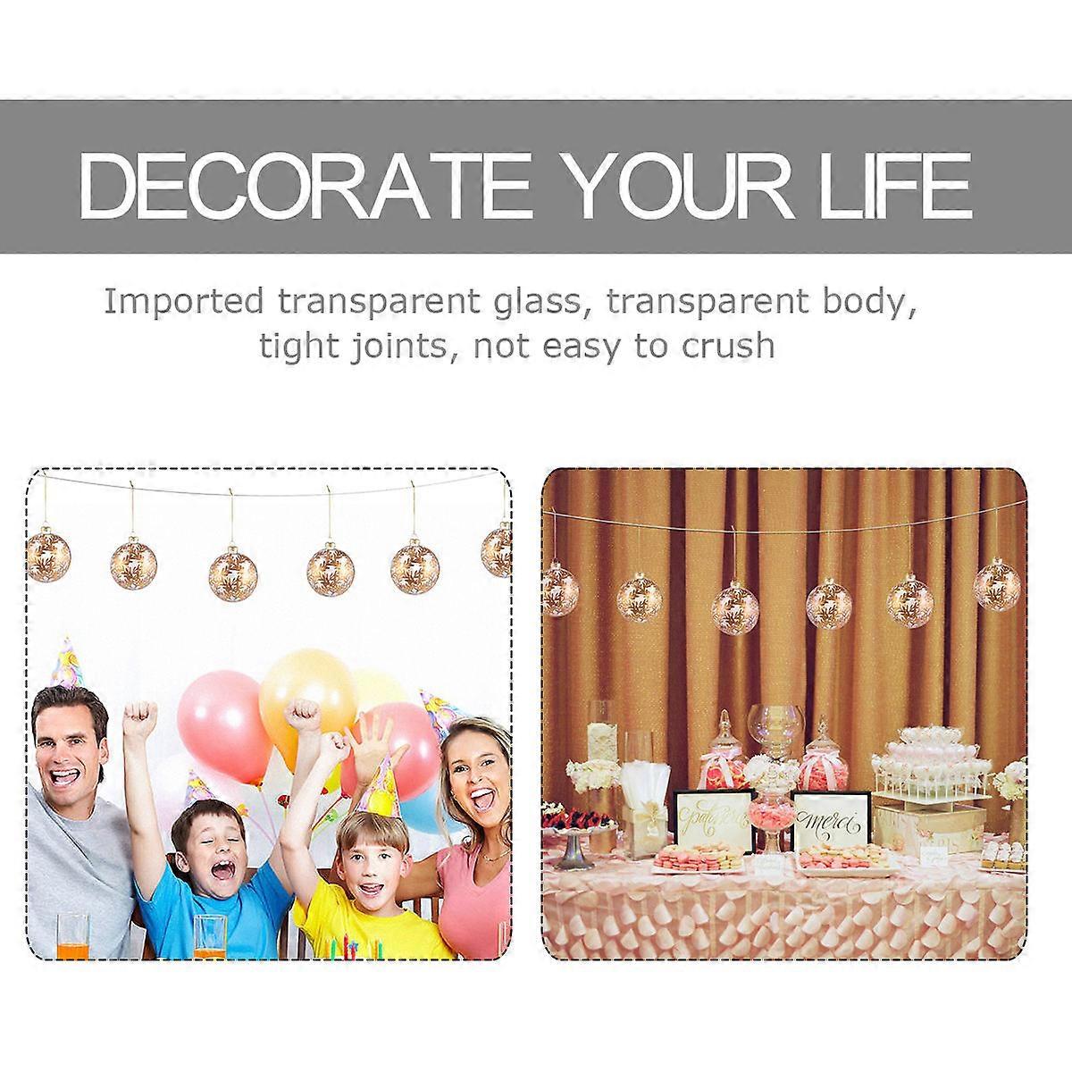 Decorative Golden Sphere with High-Boron Glass 1Pcs