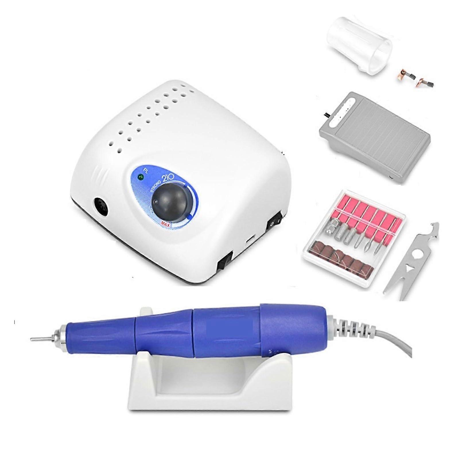 Electric Nail Drill with Drill Bits, Rechargeable Low Noise Adjustable Speed for Acrylic Nails