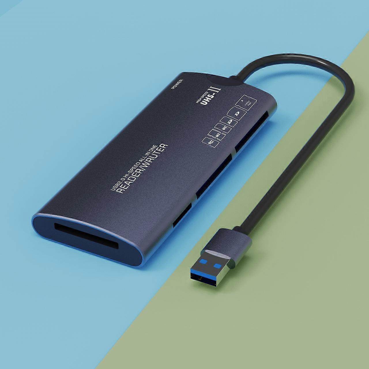 Usb High-speed Ms Multi-functional Cf Card Reader, Sd Aluminum Alloy Tf Computer Six-in-one Xd Card Reader