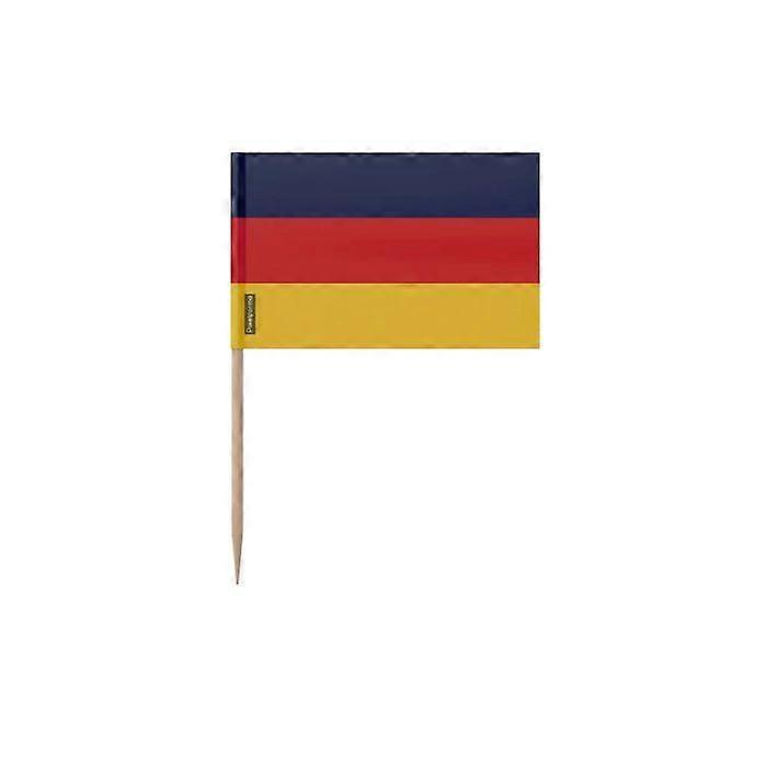 Germany Flag Toothpicks - 10 cm - 100 pieces - Adhesive plastic - Bamboo stick - Pixelforma
