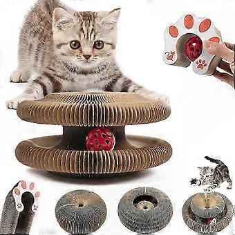 Magic Organ Foldable Cat Scratching Board Interactive Toy Accordion Scratch Pad for Cats