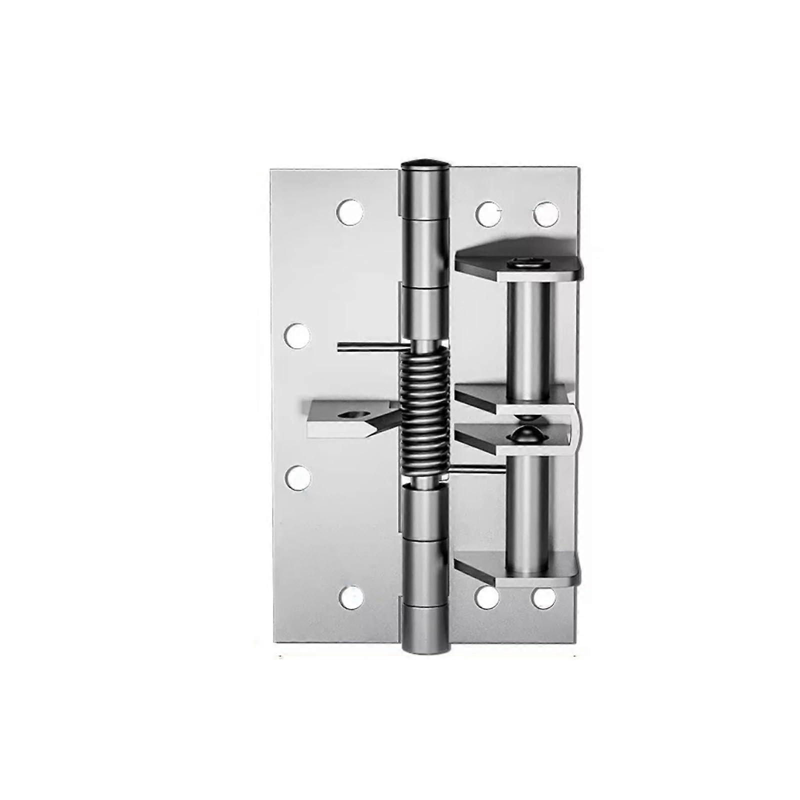 90 Degree Automatic Door Closer with Right Angle Lock Noise Reduction Invisible Hinge Silver