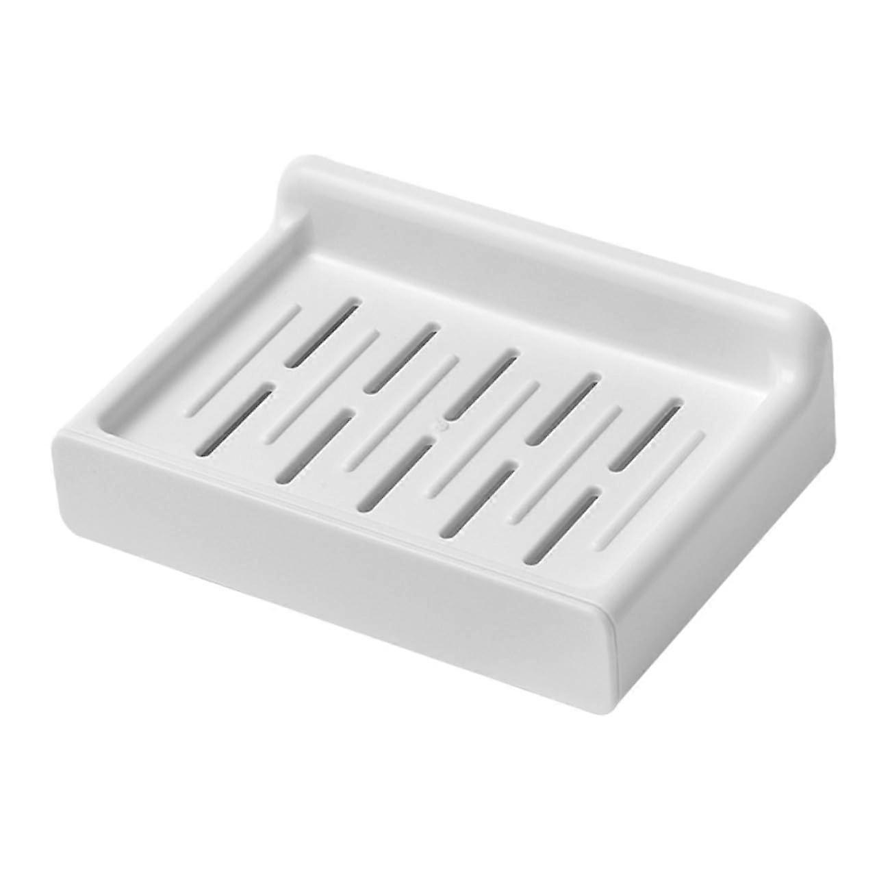 Wall Mounted Soap Dish with Drain, Adhesive Bathroom Holder for Shower or Kitchen, Easy Install