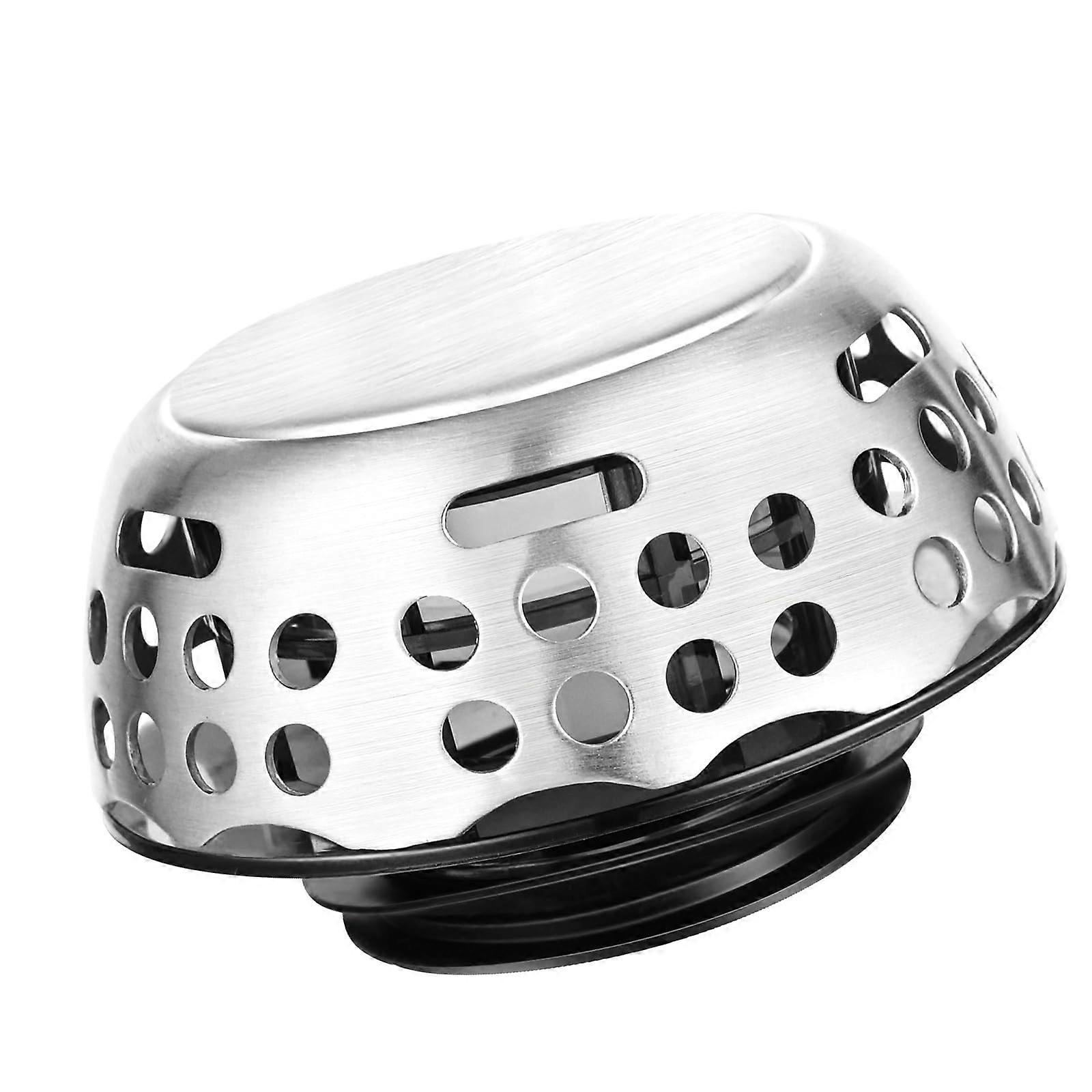 Bathroom Drain Stopper with AntiClogging Hair Catcher, Stainless Steel Bounce Filter, Rustproof