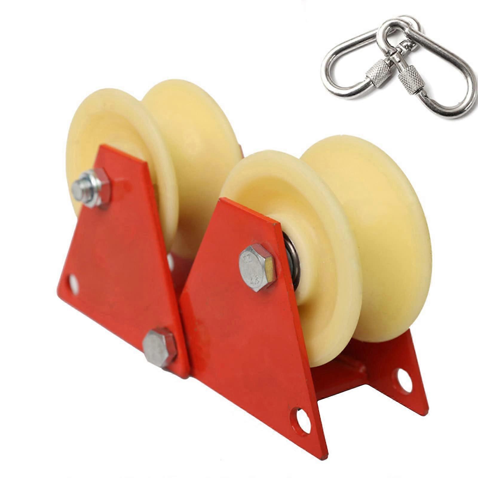 Heavy Duty Wall Mounted Rope Pulley Block, Foldable Corner LaborSaving Cable Retractor