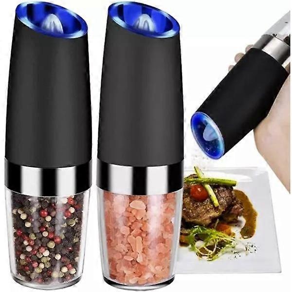 Electric gravity grinder two-piece set (black) - One-button discharge, time-saving and labor-saving, quantitative grinding.