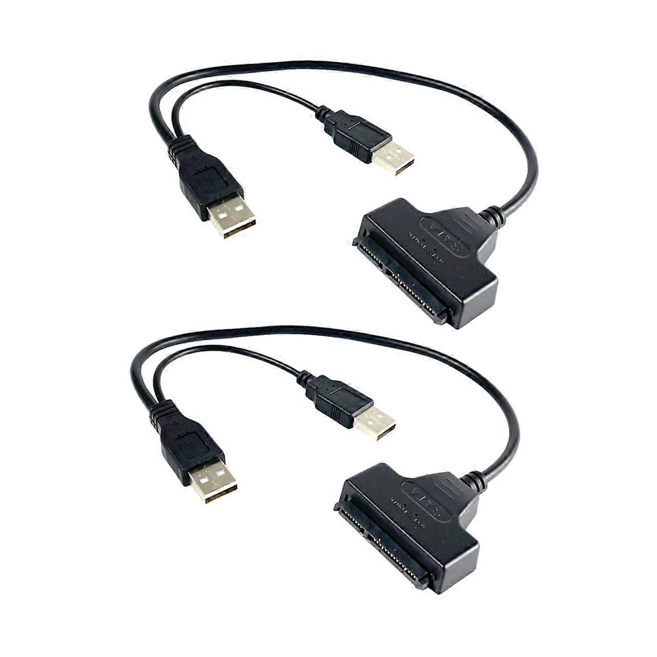 2PCS USB to SATA Cable USB 3.0 External Hard Drive Adapter for 2.5 Inch SSD Speed Data Transfer
