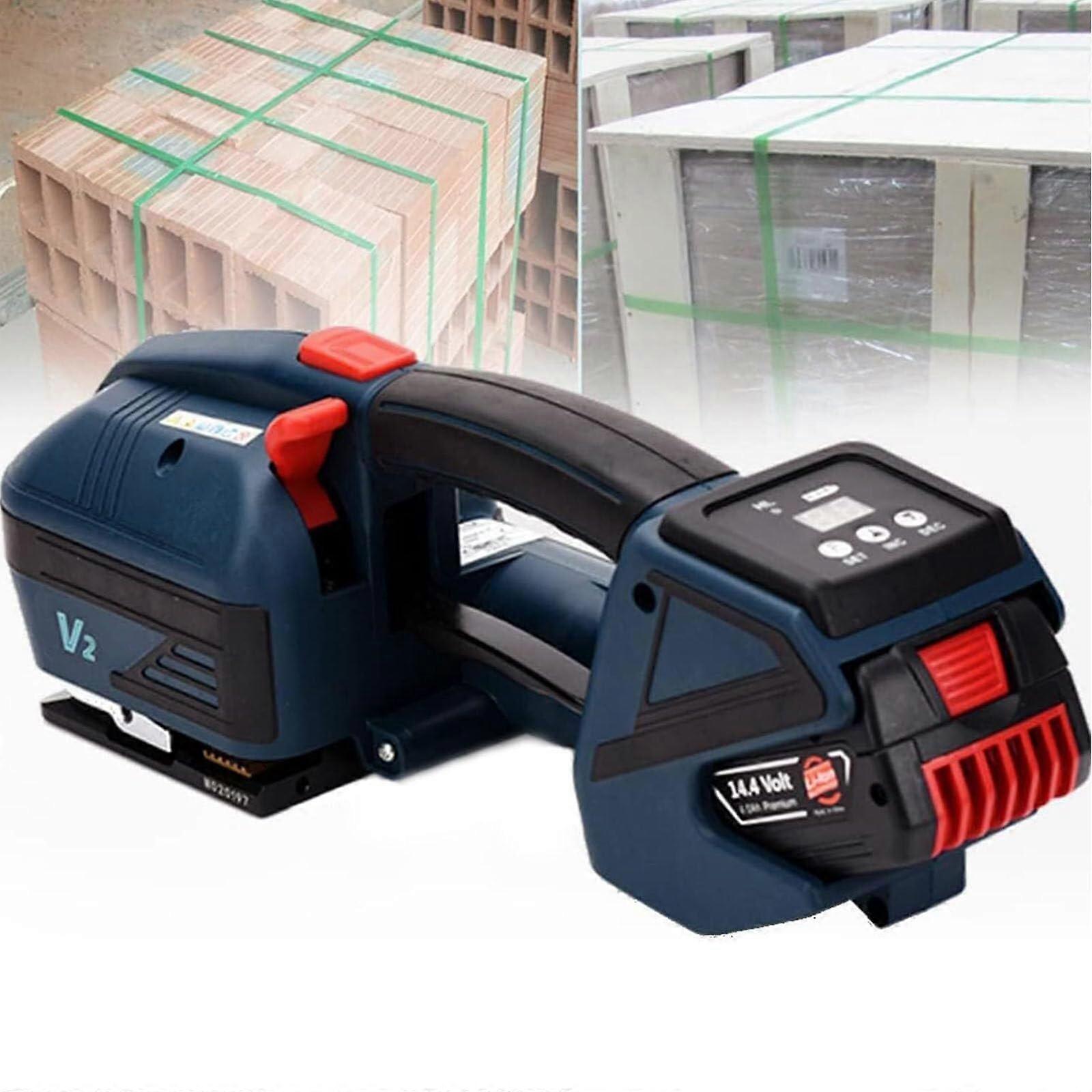 Electric Strapping Machine with ThreeinOne Function, Battery Powered Handheld Tool for PP PET Straps
