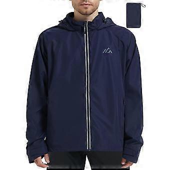 Veste de pluie pour homme ATLASLAVA, idéale pour le cyclisme et la course à pied - Membrane TPU imperméable, maille respirante, éléments réfléchissants - Taille L, Bleu