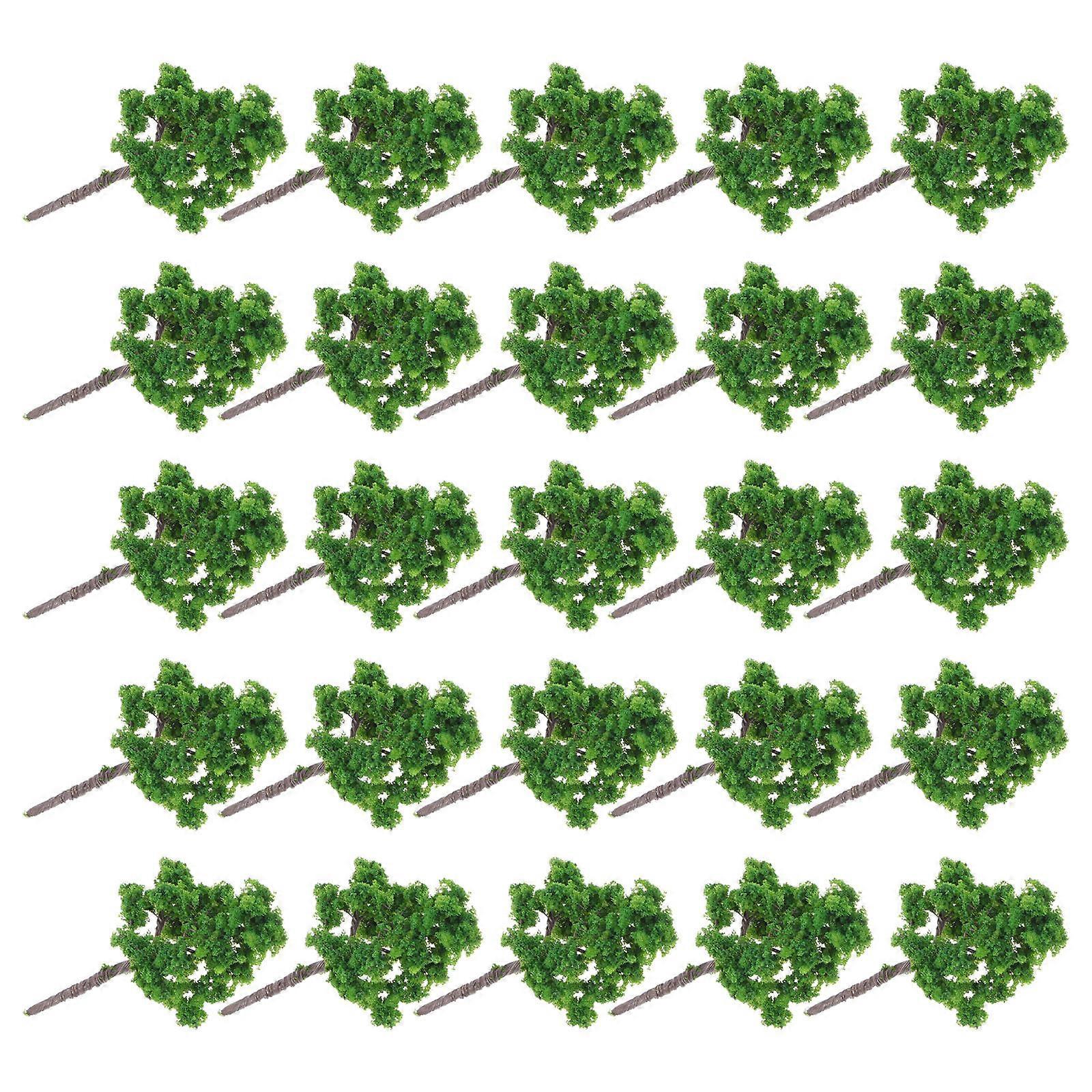 Model Tree Set Green Mini Trees for Scenery Decoration 25Pcs Pack