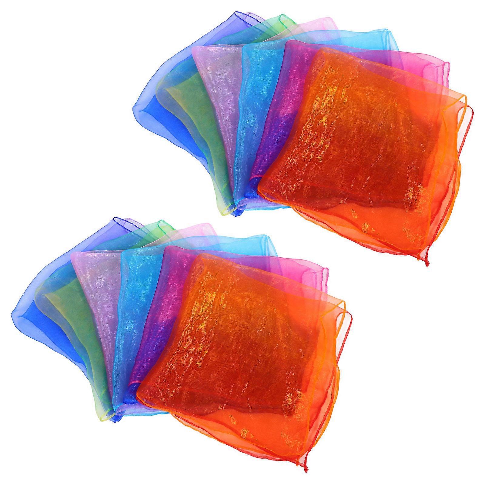 Colored Juggling Scarves Square for Dance Performance 12Pcs Assorted Velvet