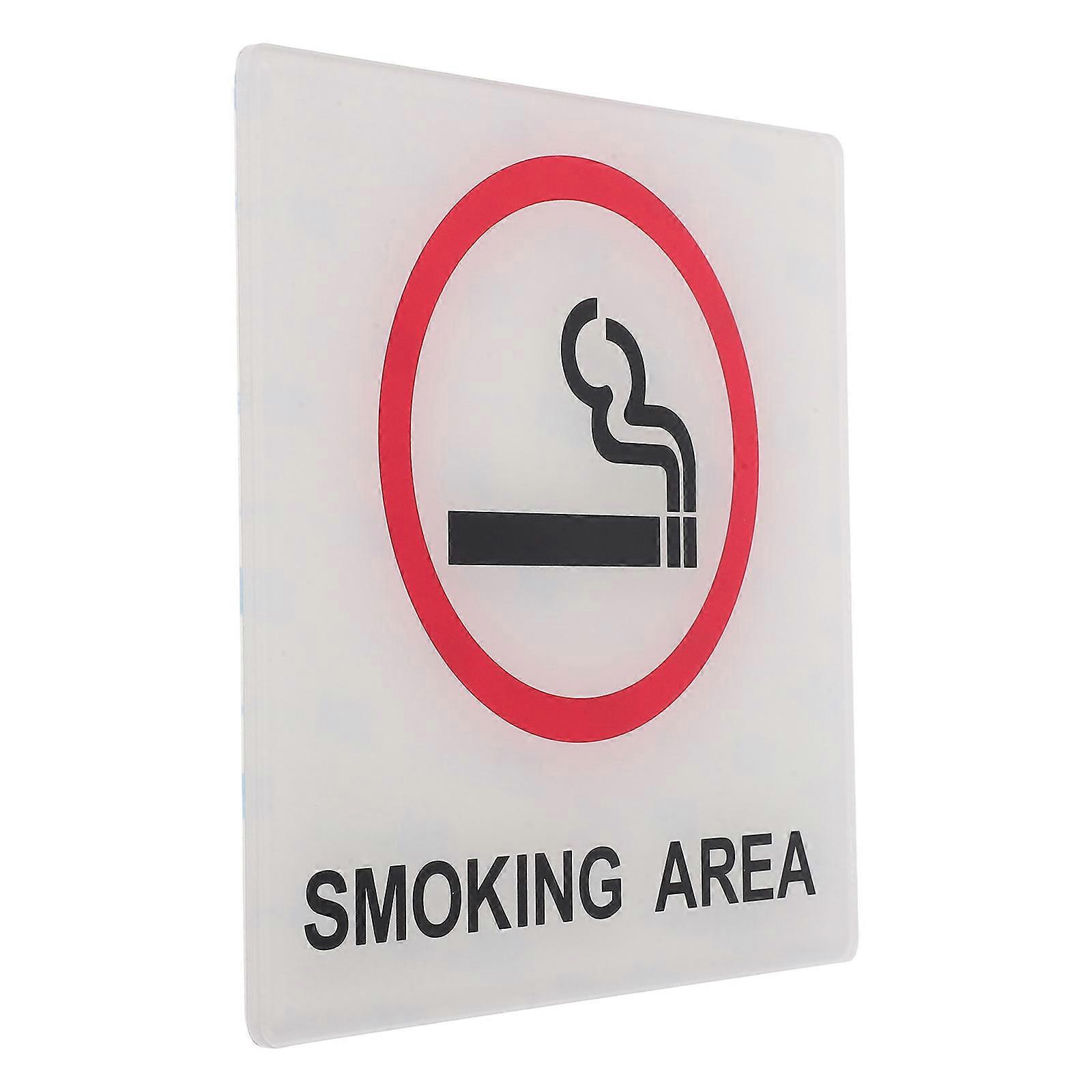 Smoking Area Signs Acrylic for Office Use 2Pcs Pack