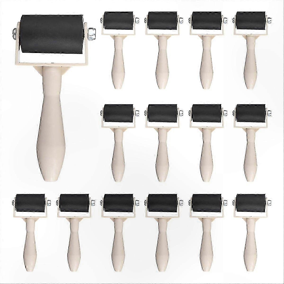 15-Pack Rubber Printmaking Brayer Rollers