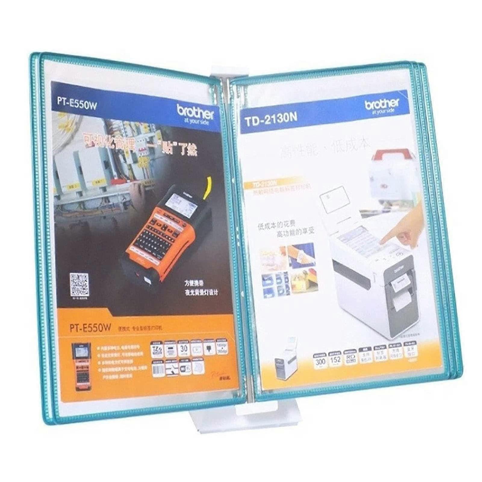 Wall Mounted Document Organizer with Flip File Display System, 5 DualSided A4 Panels for Office