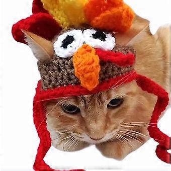 Pxcl Pet Turkey Hat Cute Pet Cat Dog Jewelry Holiday Party Hat Small,brown