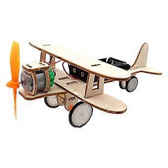 1 Set Experiment DIY Wooden Airplane Toy Educational Assembly Wood Plane Model
