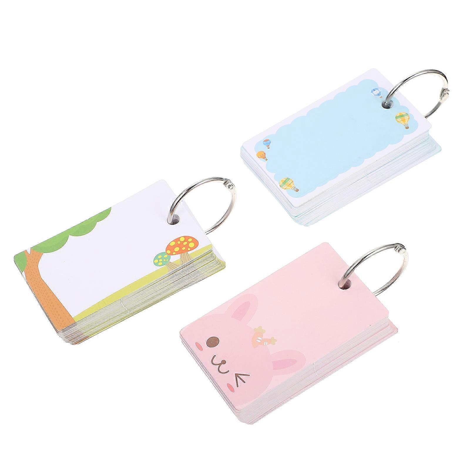 Cartoon Flash Cards Multi-Function Word Cards Teach Accessory 4Pcs for Learning