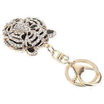 Tiger Key Chain Metal Pendant for Decor 1Pcs Golden Zinc Alloy Key Ring