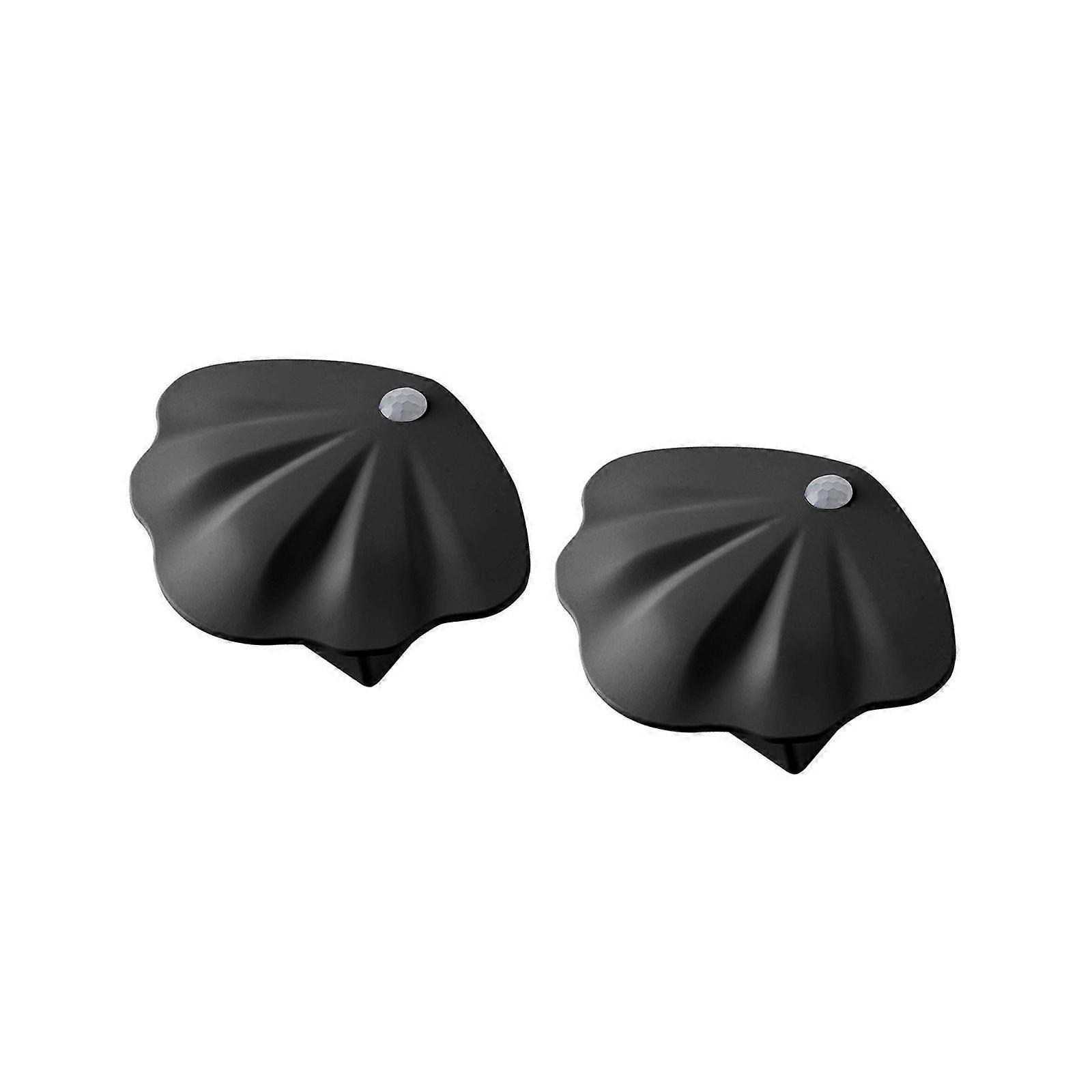 2Pieces Automatic Magnetic Night Light with Human Body Detection ABS Texture Suitable for Energy Conservation for Homes  Black