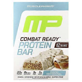 MusclePharm, Combat Ready™ Proteinbar, Frostad kanelbulle, 12 barer, 53 g styck