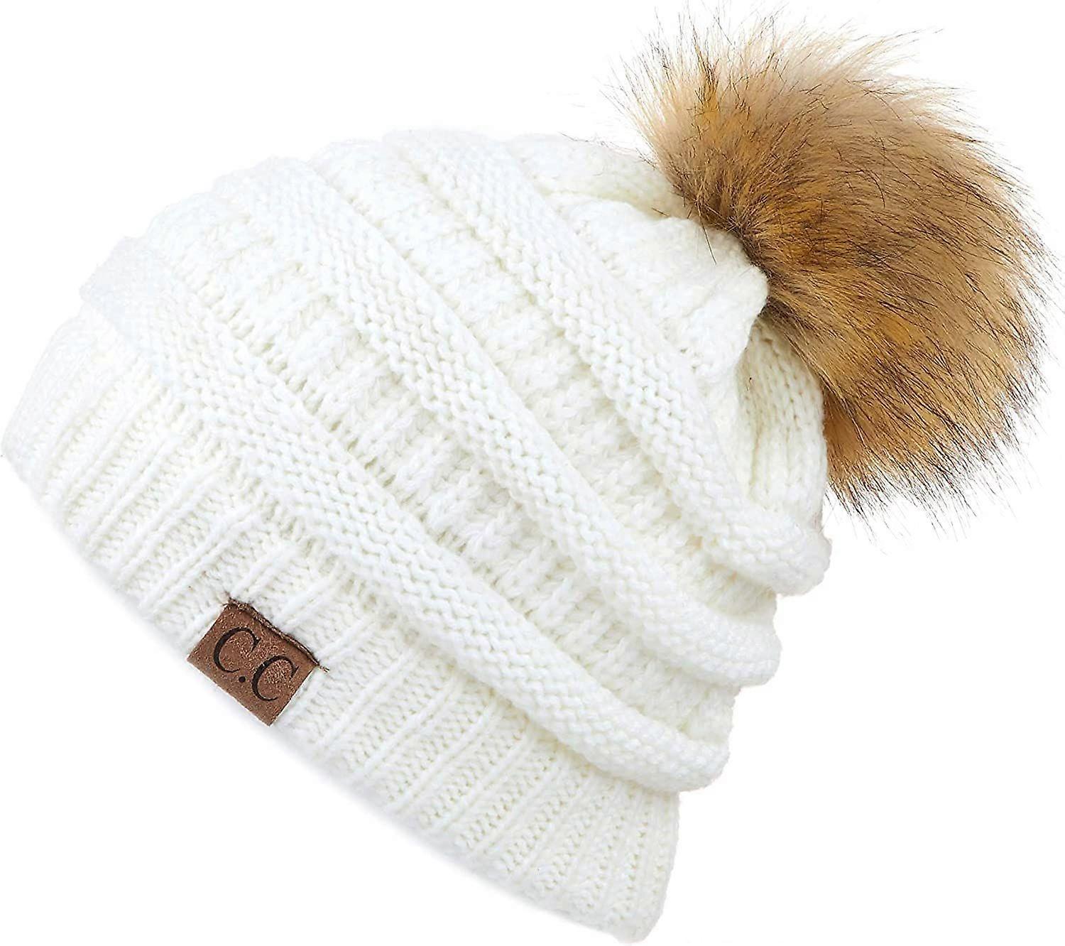 Eksklusive Unisex Solid Ribbed Beanie med Pom (HAT-43)
