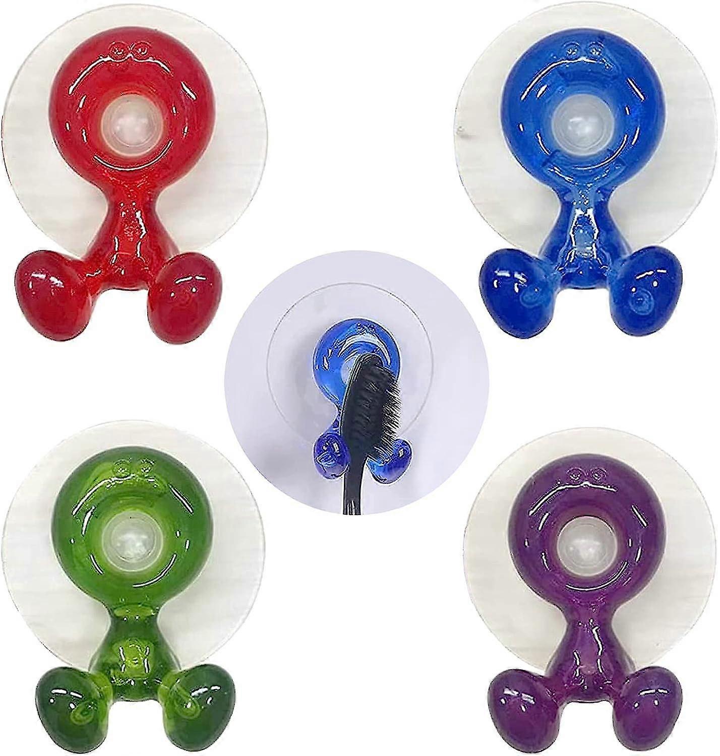 4-Pack Bathroom Wall-Mounted Antibacterial Toothbrush Holder